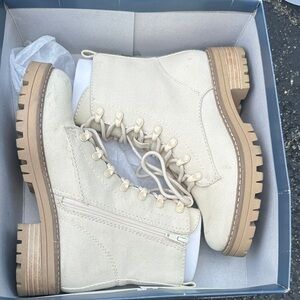 Parker Cream Combat Boots